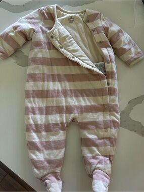 GAP Pink and Cream Striped Footed Onepiece